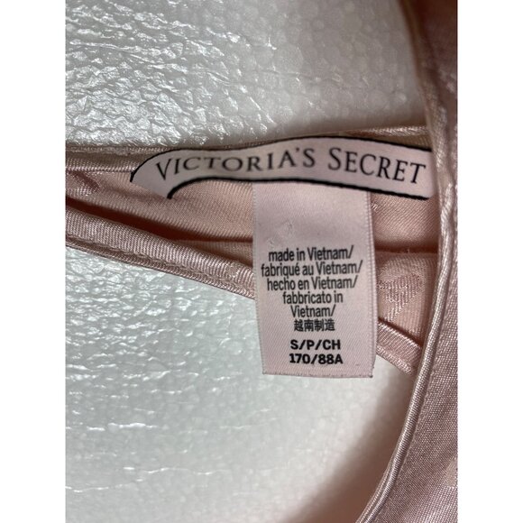 Victoria’s Secret Pink Satin Camisole Top With Black Straps‎ logo sexy girly S/P - Picture 3 of 4